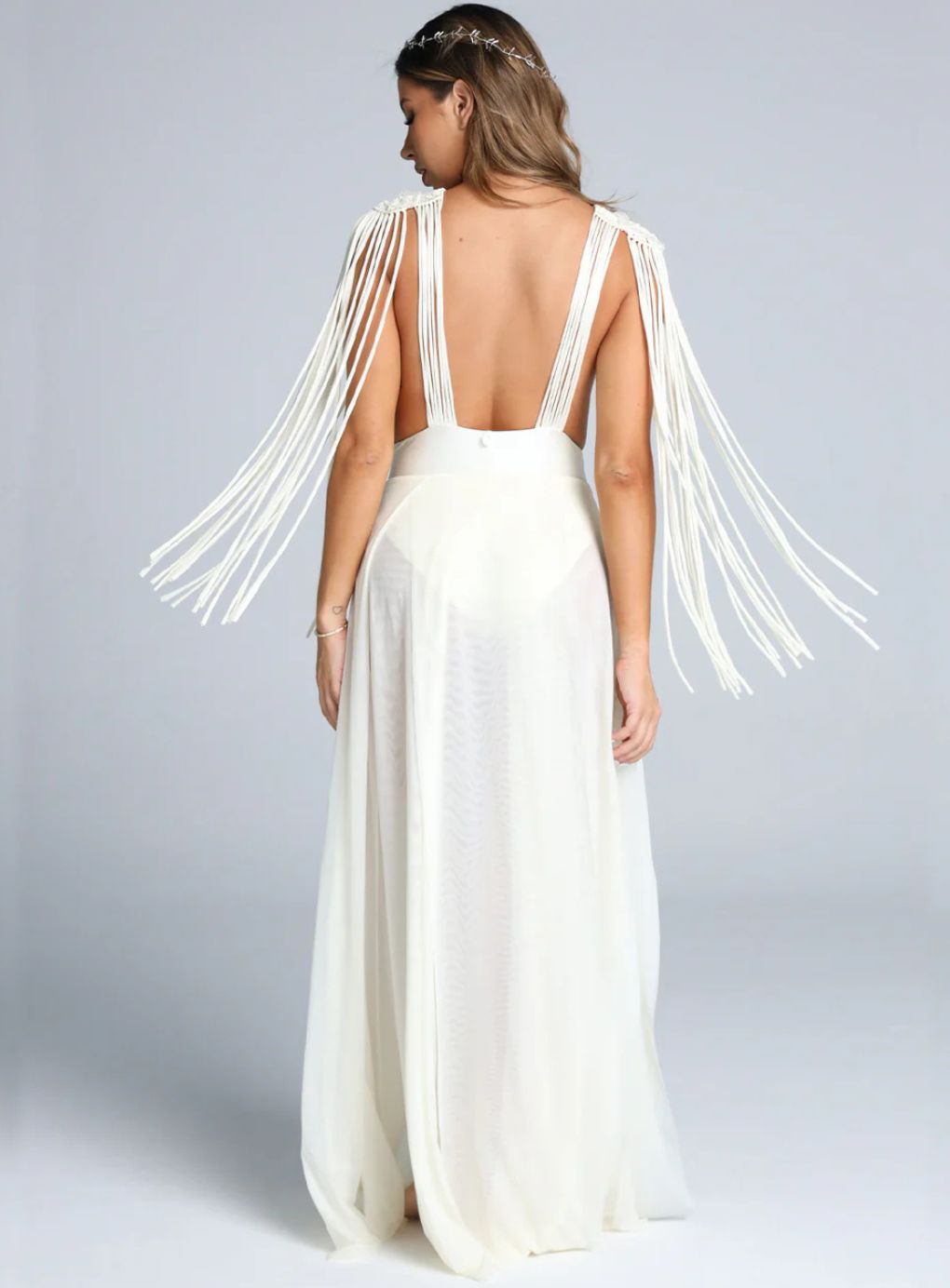 Aurora Elegance Fringe Gown