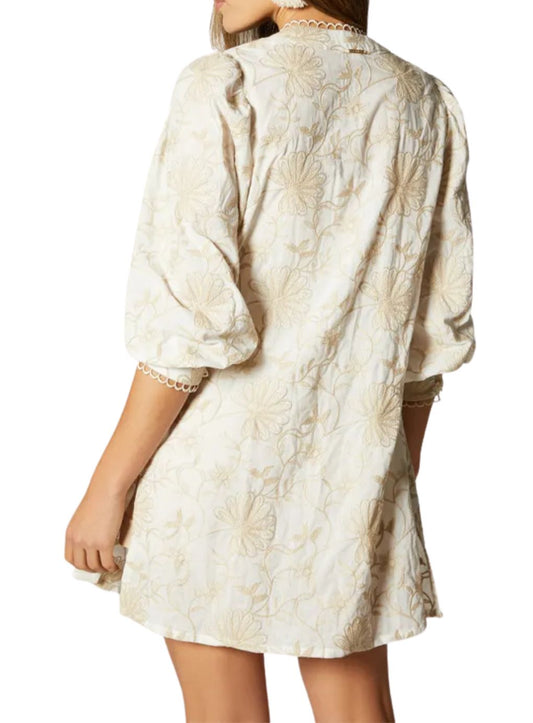 Rose Embroidered Beach Kimono