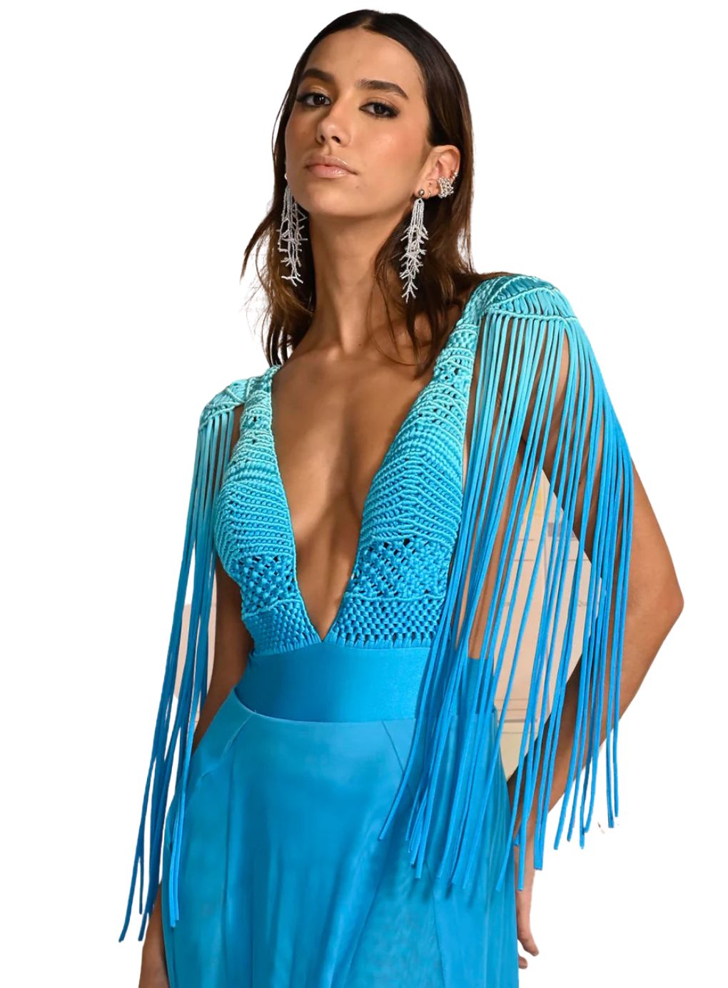 Aurora Elegance Fringe Gown