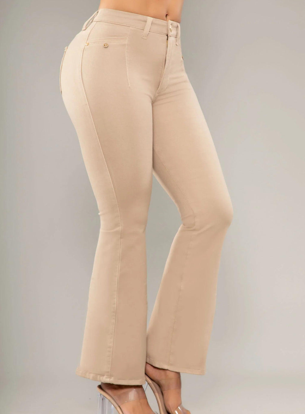 Bell Boot Beige Denim Pants
