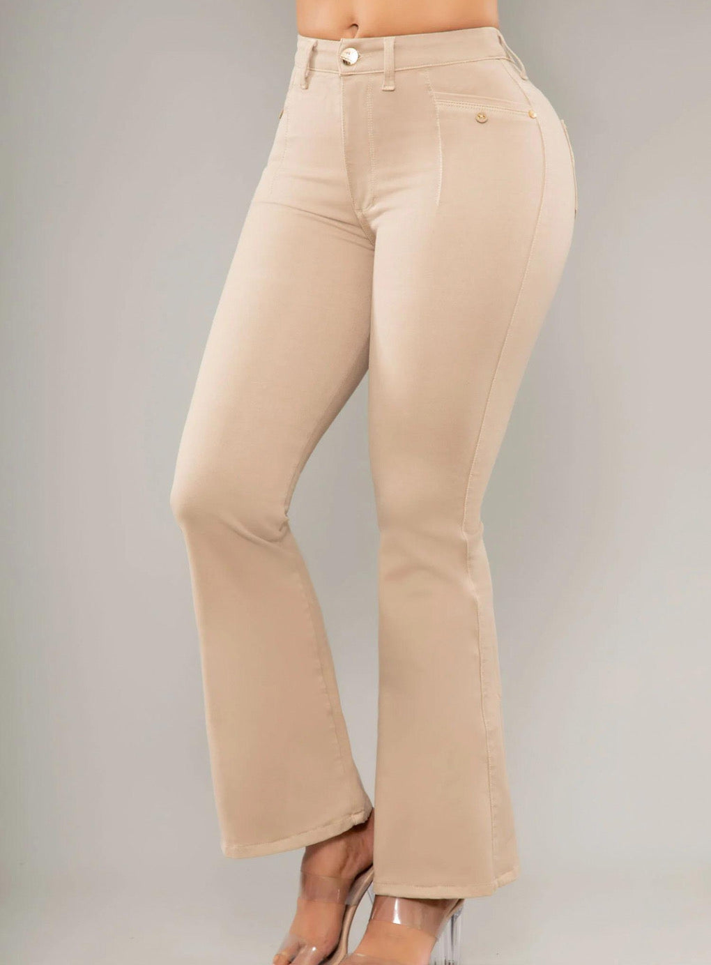 Bell Boot Beige Denim Pants