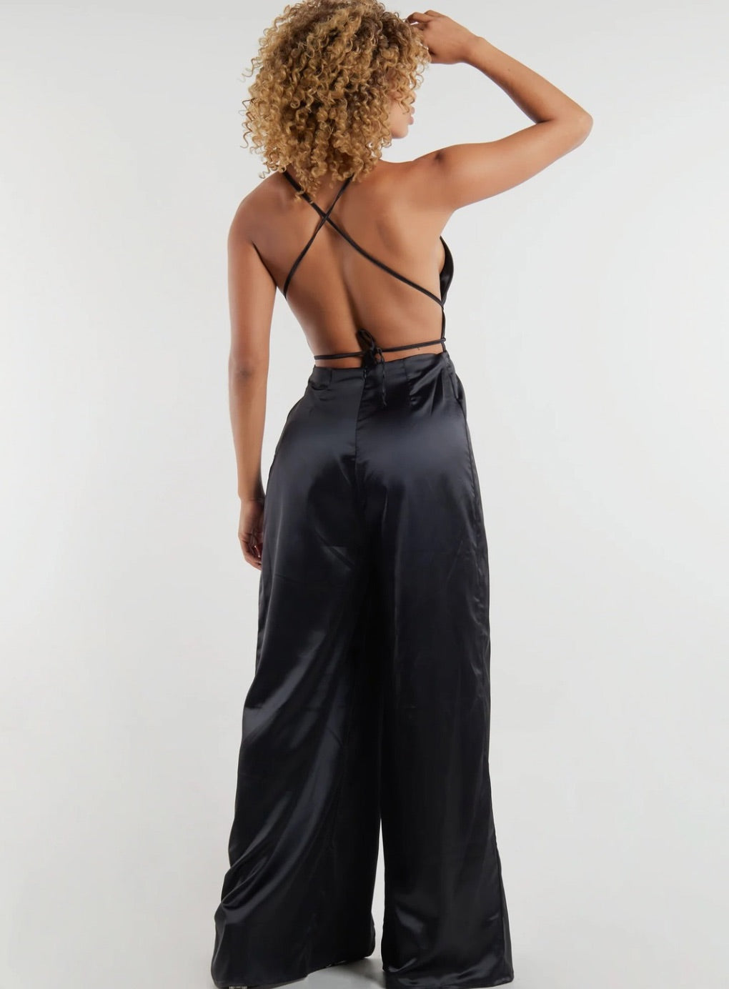 Moon Satin Cutout Jumpsuit