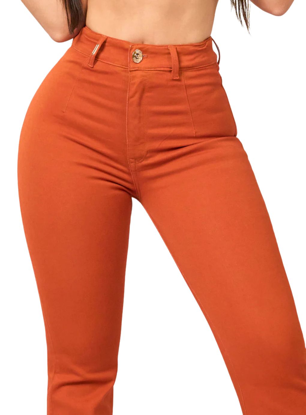 Burnt Orange Flared Jeans