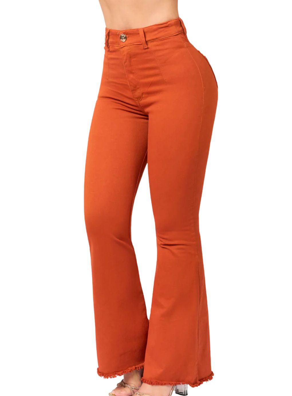 Burnt Orange Flared Jeans
