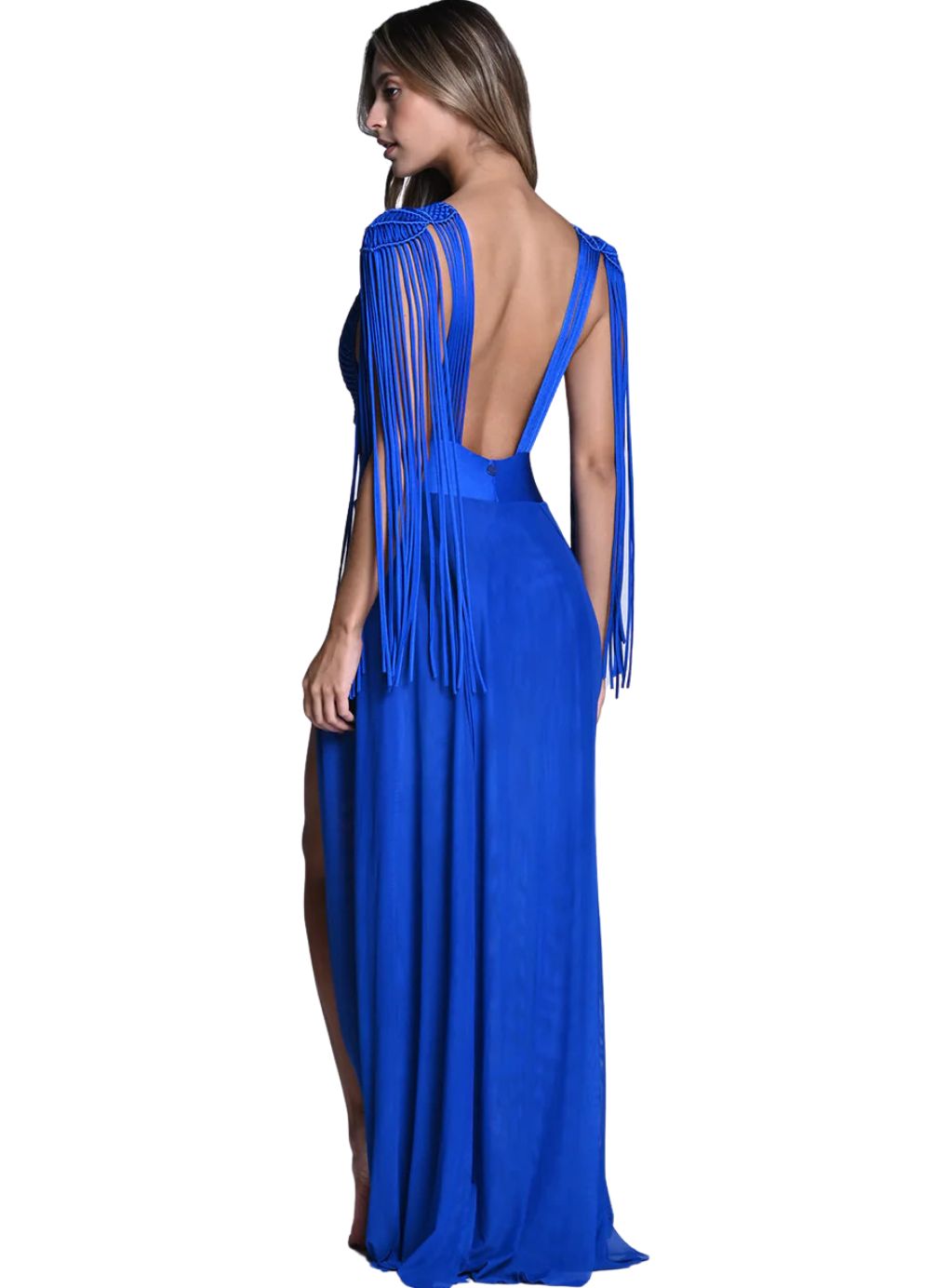 Aurora Elegance Fringe Gown