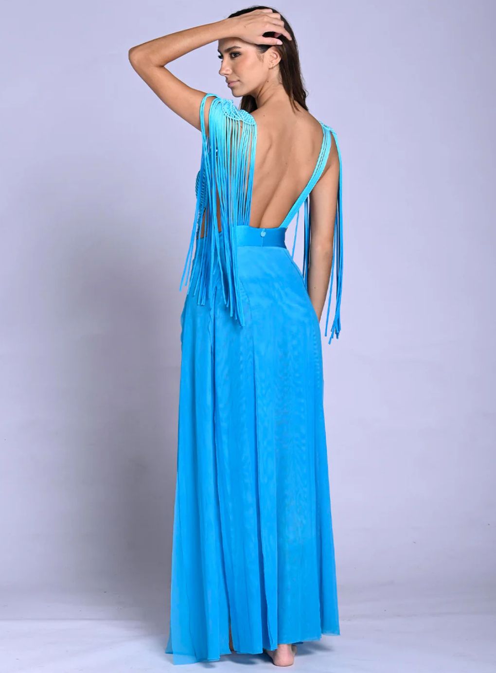Aurora Elegance Fringe Gown