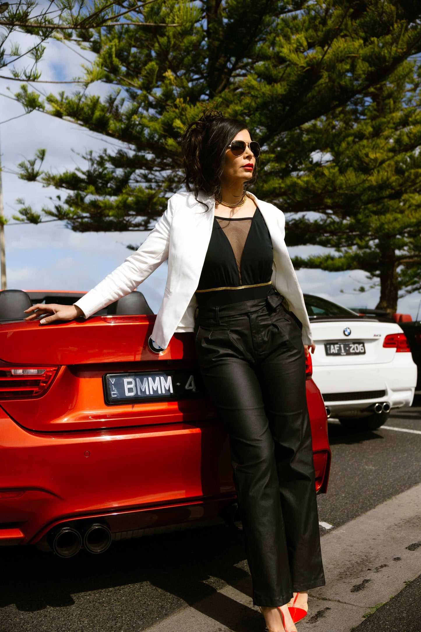 Classy Bootcut Leather Look Pants