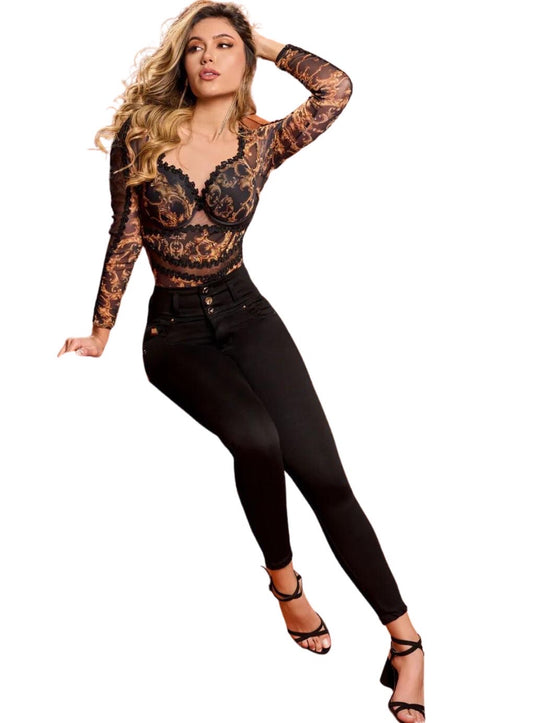 Black Push Up Denim Luxe