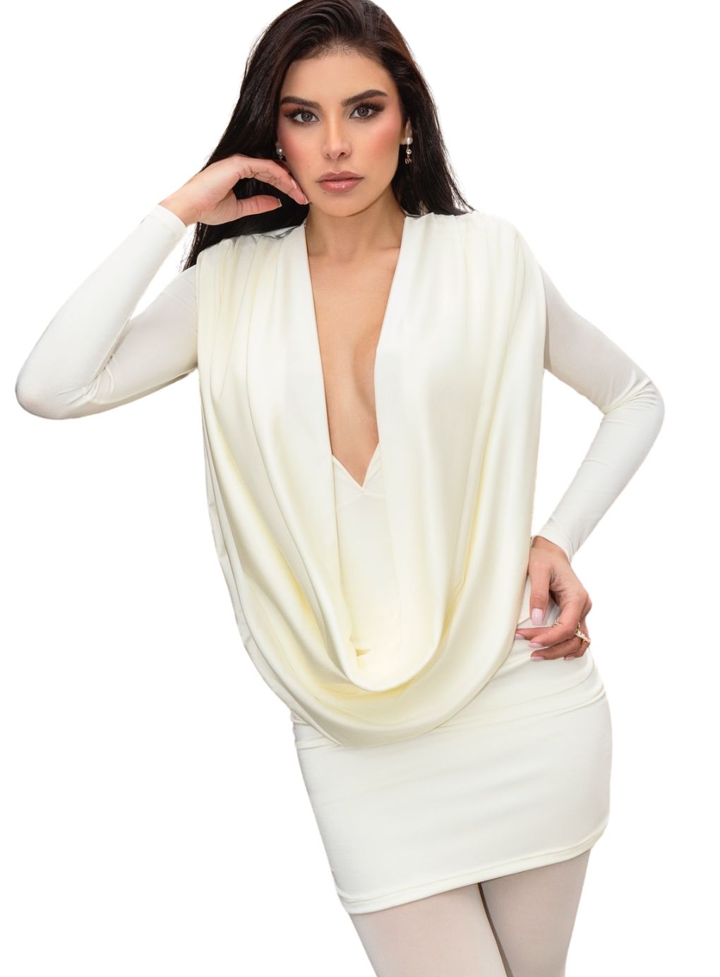 Lola Plunge Gathered Dress