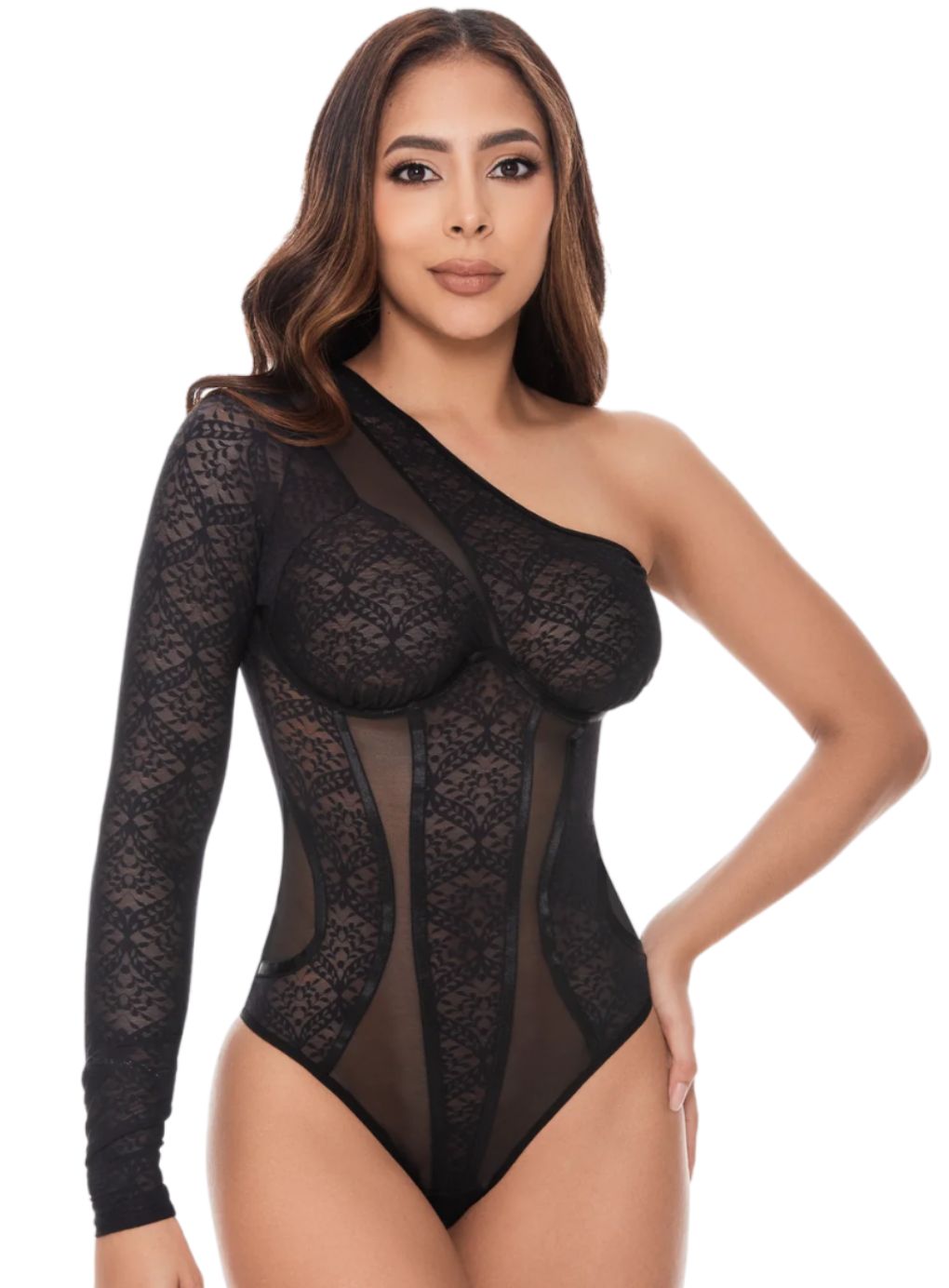 Versailles Asymetrical Lace Bodysuit