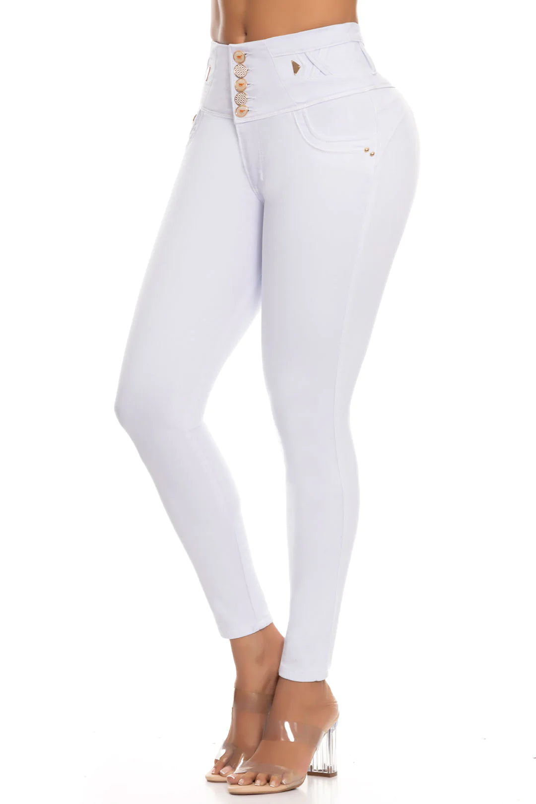 White Push up High-Waisted X Denim