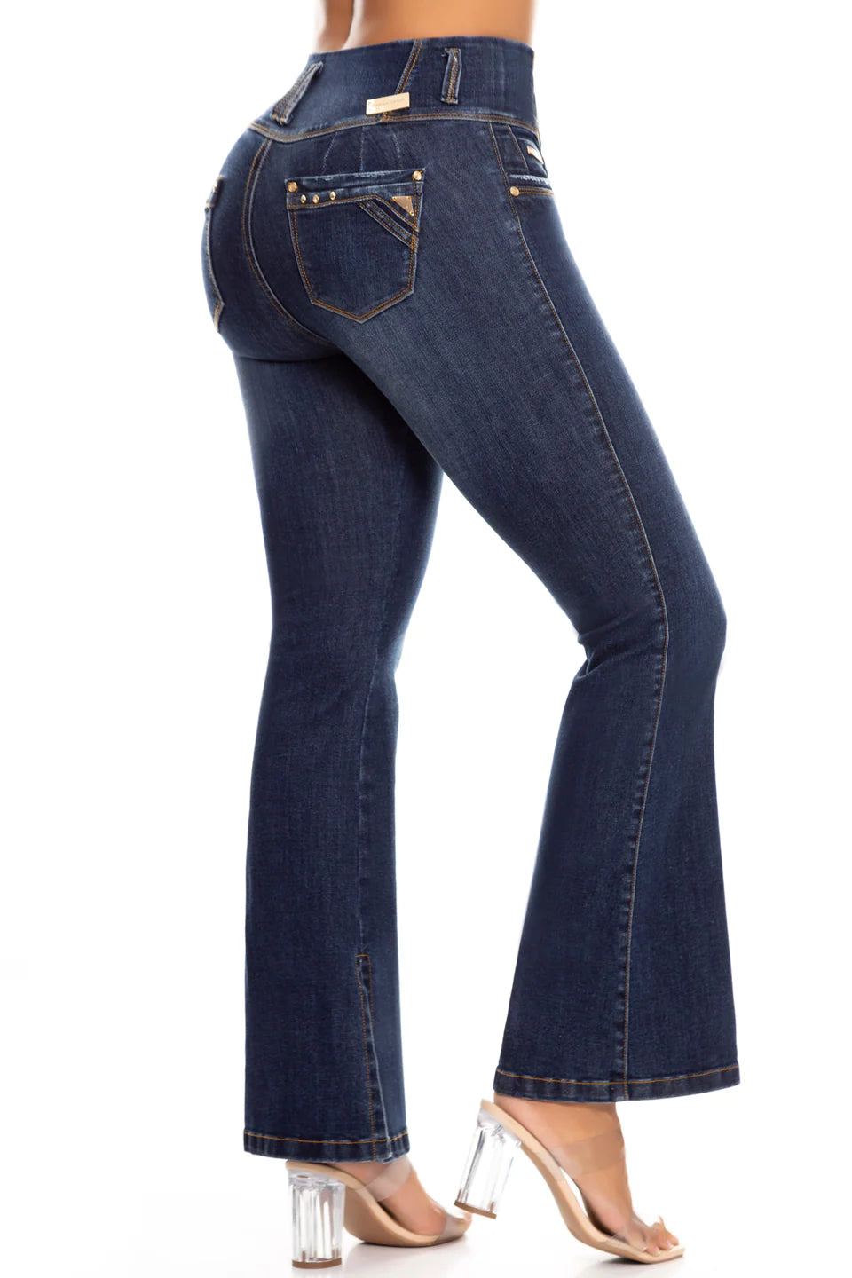 High-Waisted Flare Push Up Denim