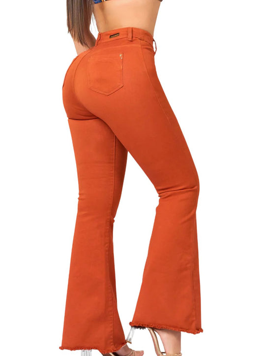Burnt Orange Flared Jeans