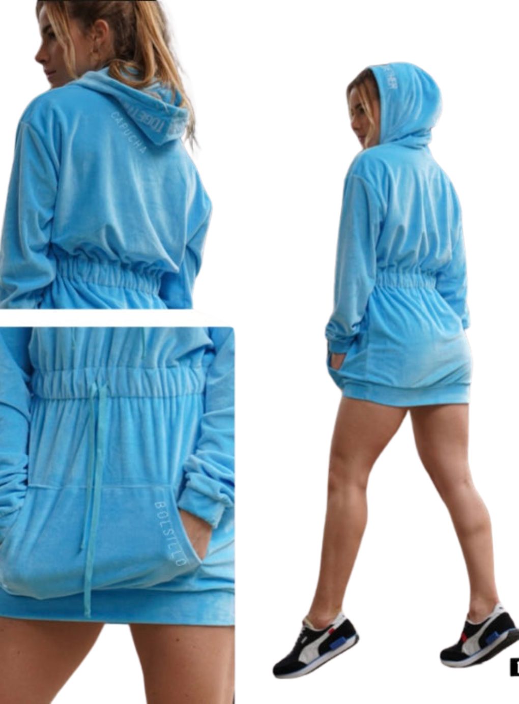 Hoodie Teddy Fur Mini Dress