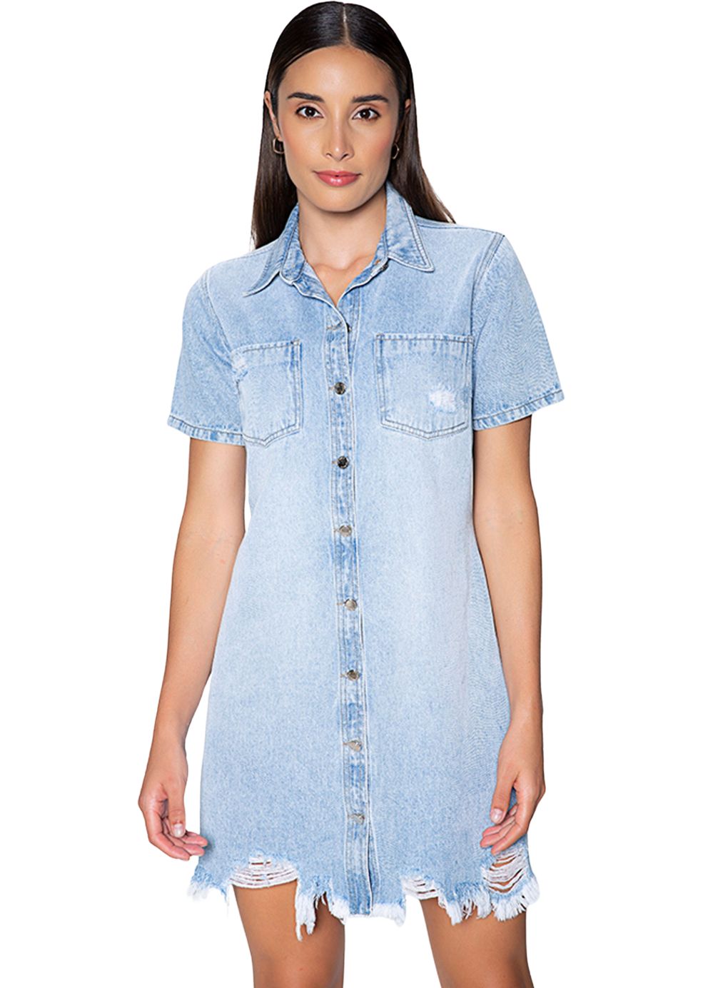 Distressed Denim Dress