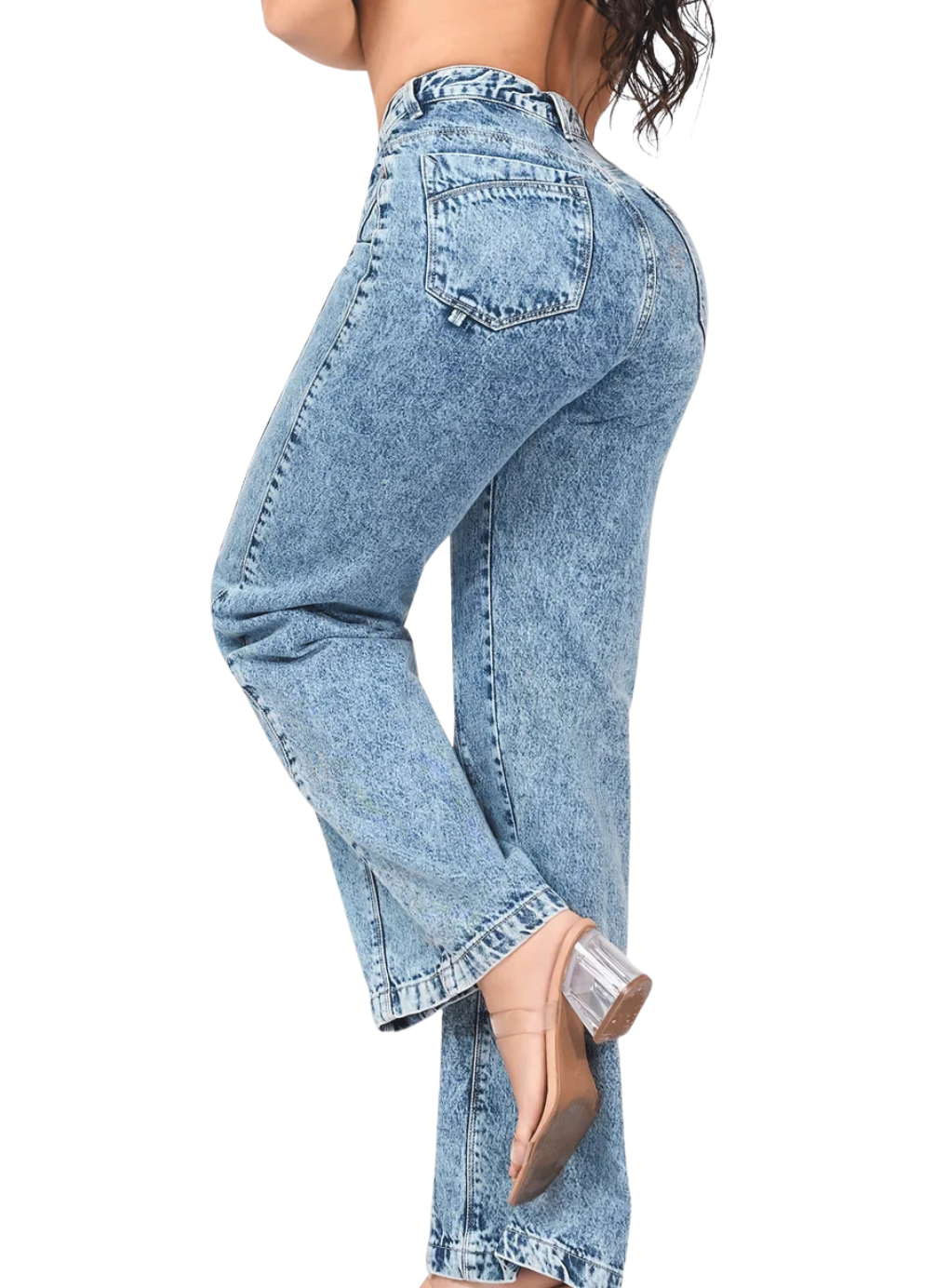 Acid Wash Straight Leg Jean