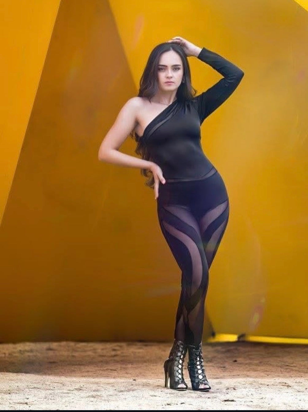 Asimetric Sheer Jumpsuit