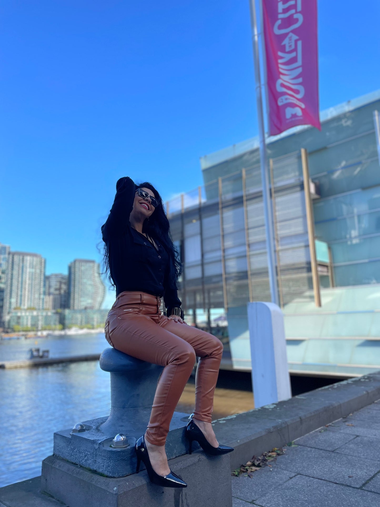Faux Leather Caramel Pants