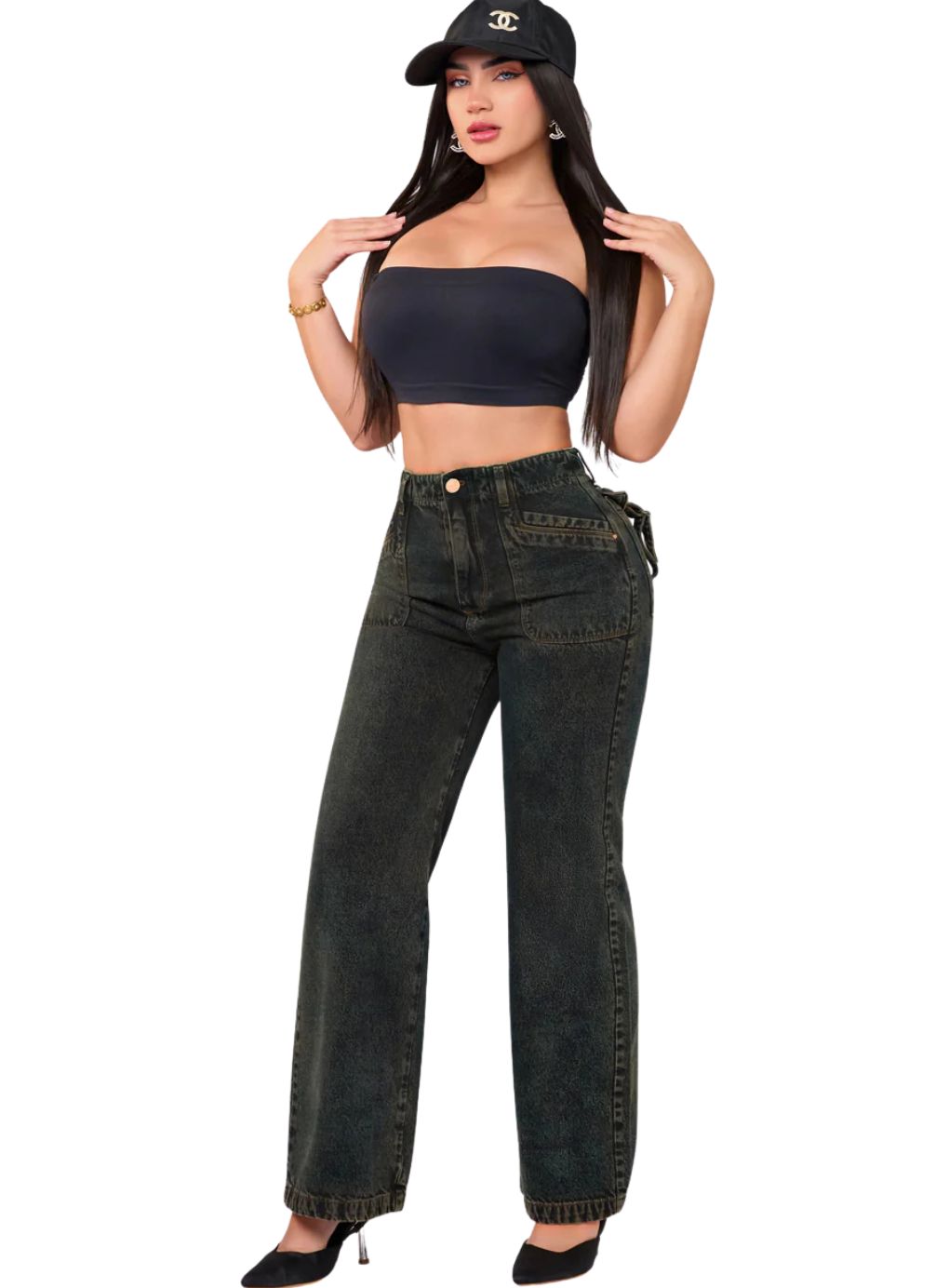 Acid Wash Signature Straight Pants