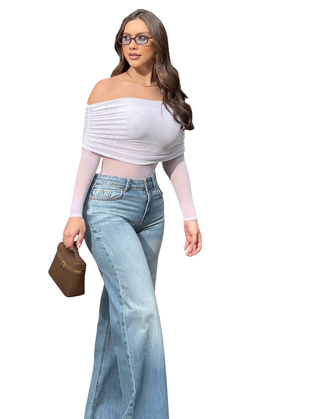 Bella Off Shoulder Tull Bodysuit