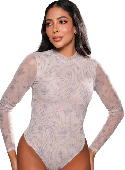 Amelie Floral LS Tull Bodysuit