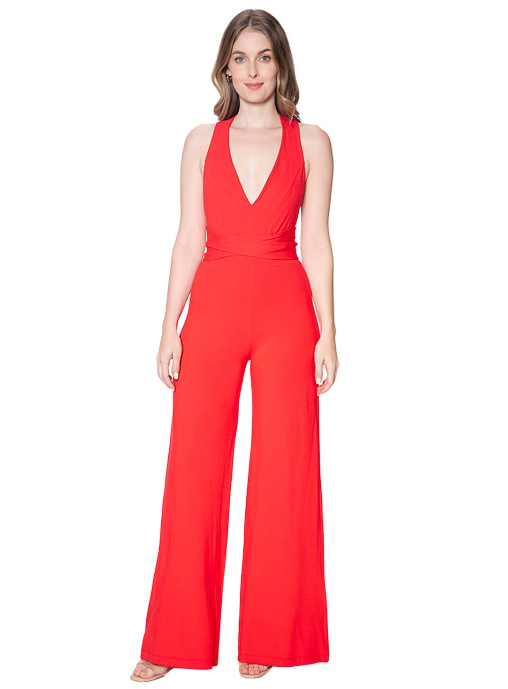 Casual V-Neck Jumpsuit