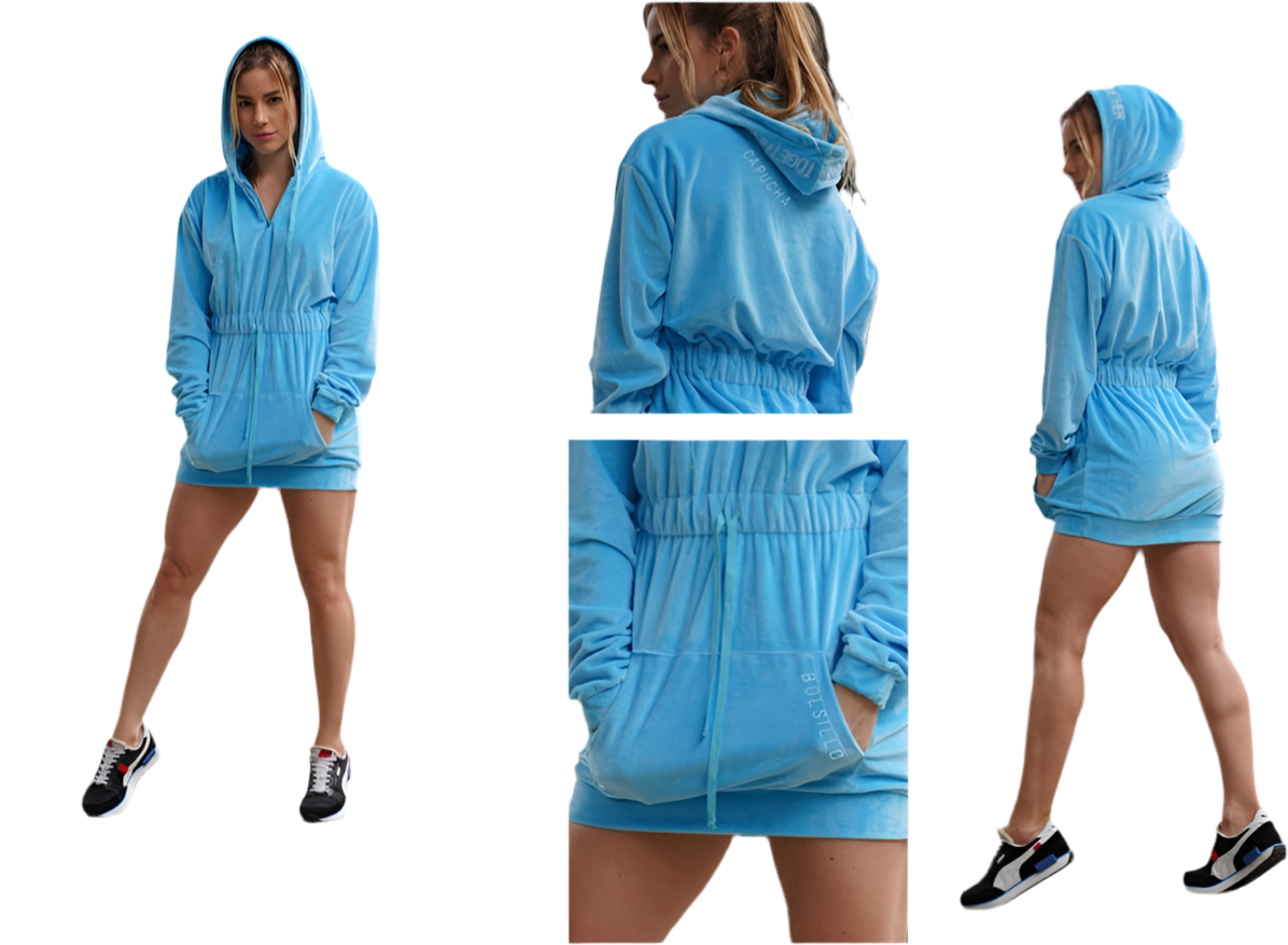 Hoodie Teddy Fur Mini Dress