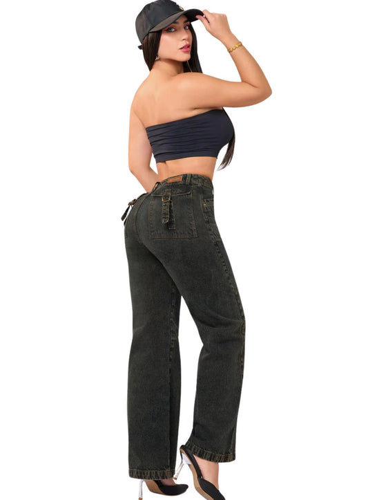 Acid Wash Signature Straight Pants