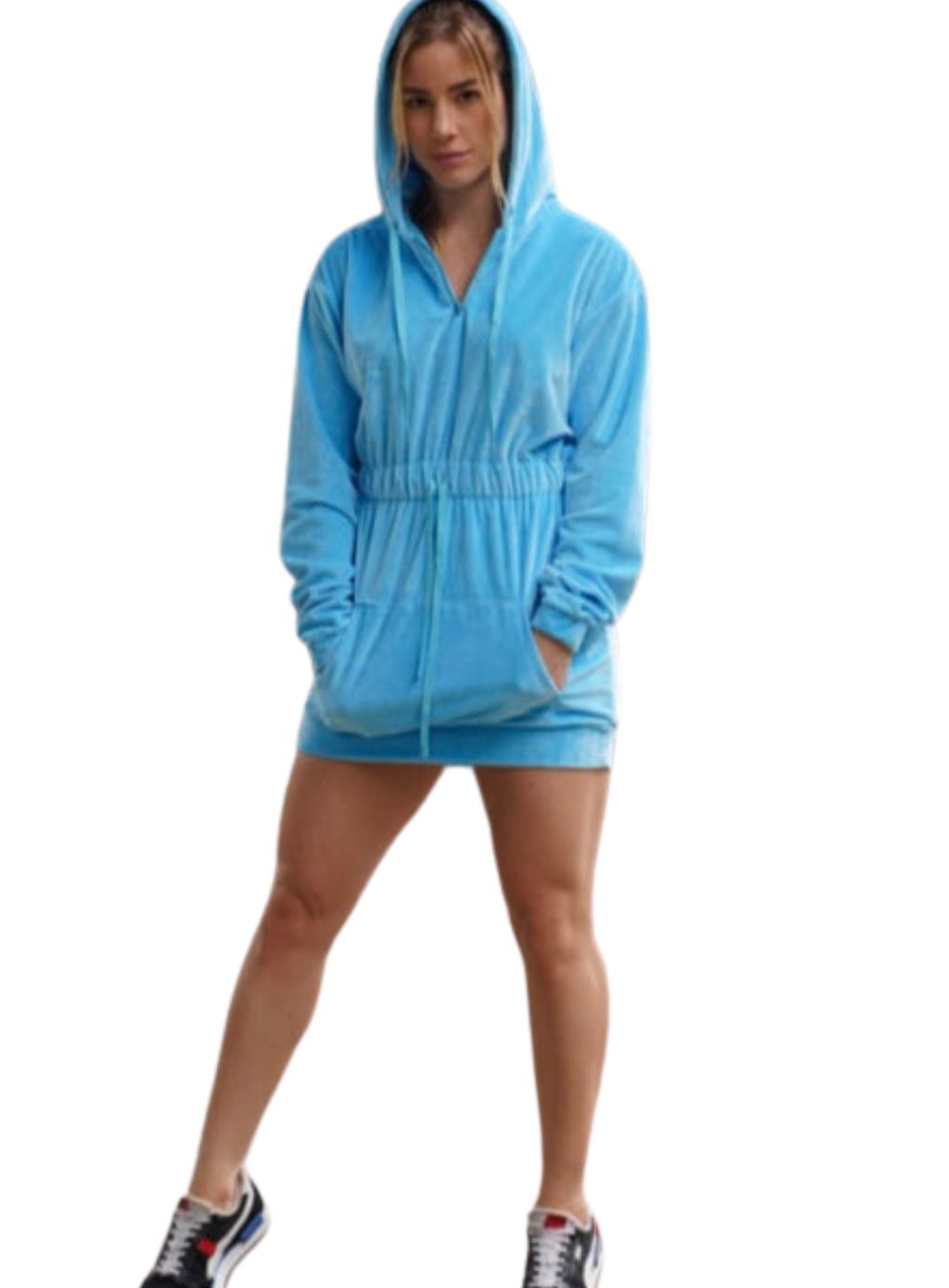 Hoodie Teddy Fur Mini Dress