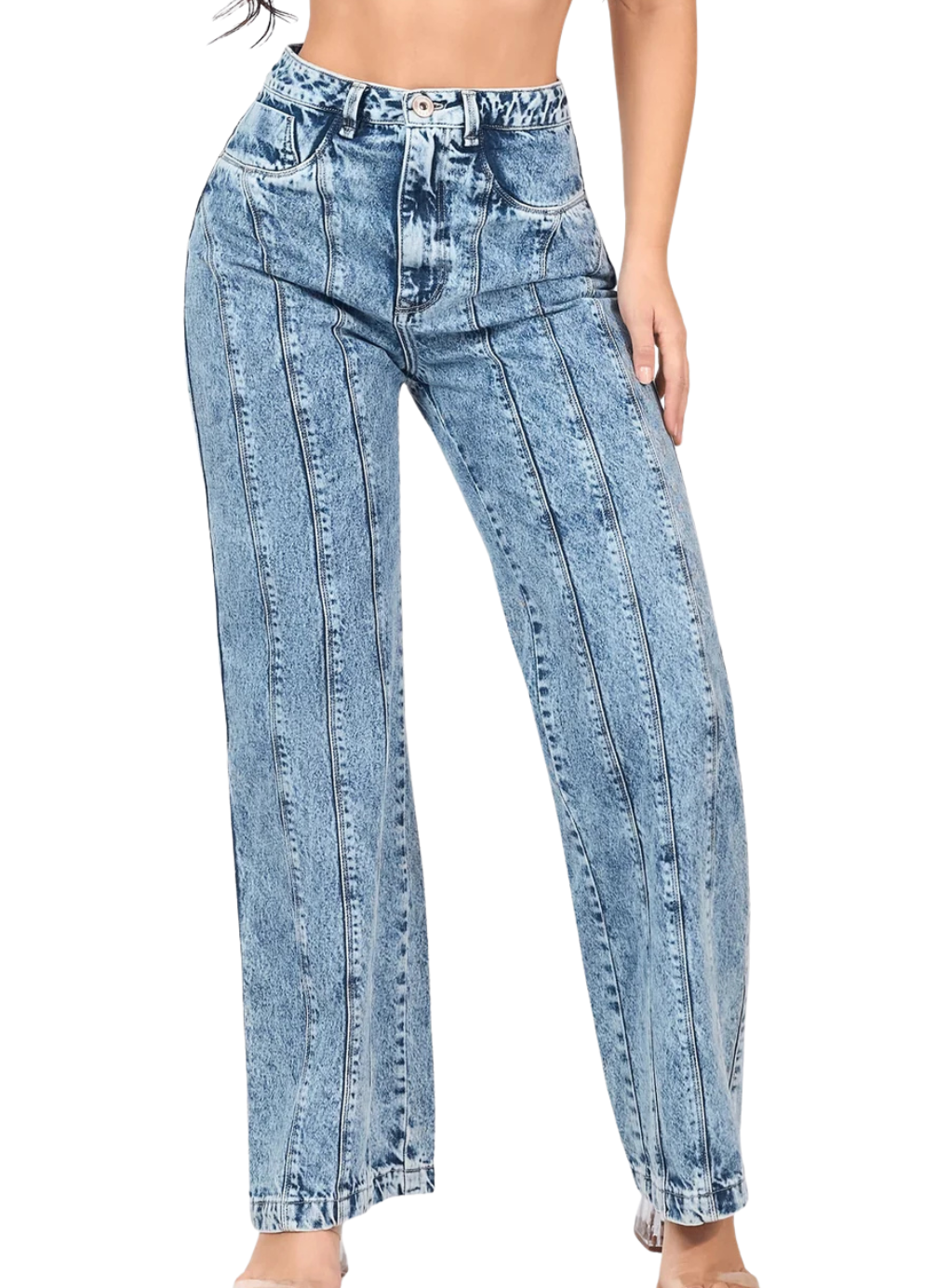 Acid Wash Straight Leg Jean