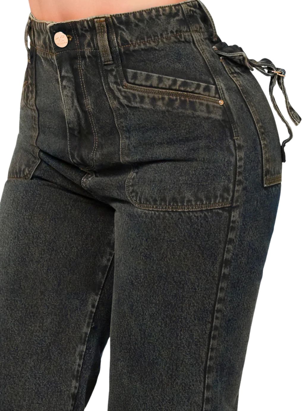 Acid Wash Signature Straight Pants