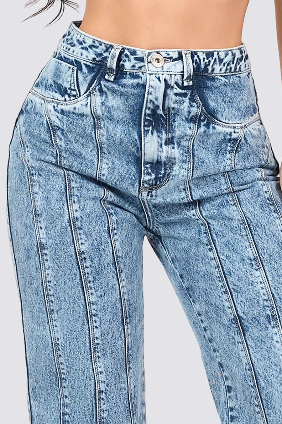 Acid Wash Straight Leg Jean