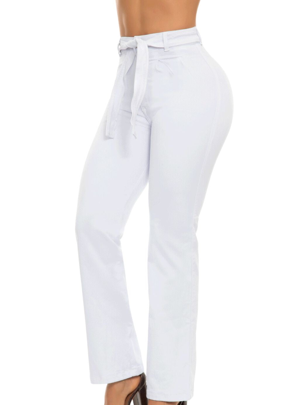 White Straight-Leg Denim Trousers