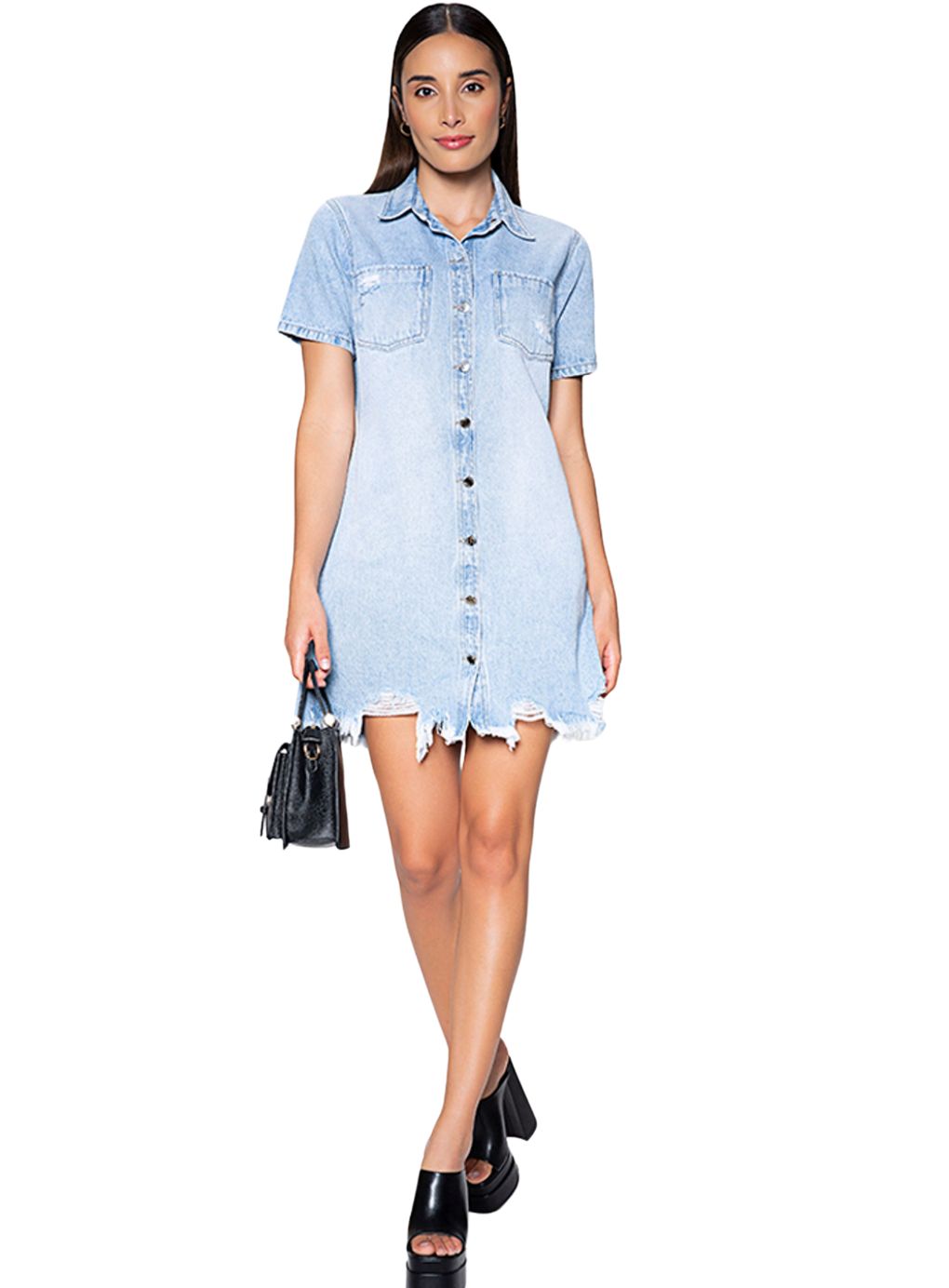 Distressed Denim Dress