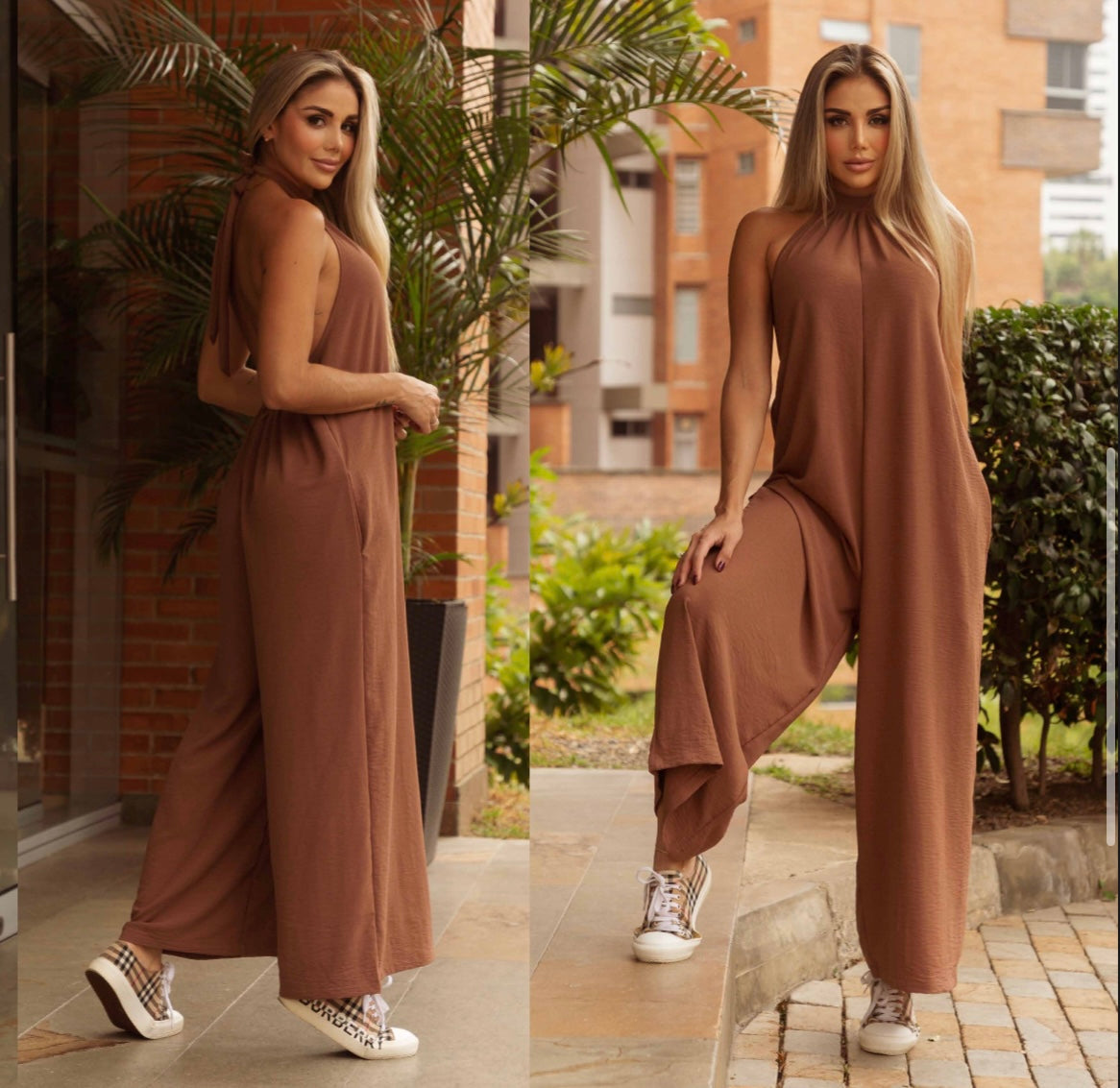 Casual High-Neck Jumpsuit