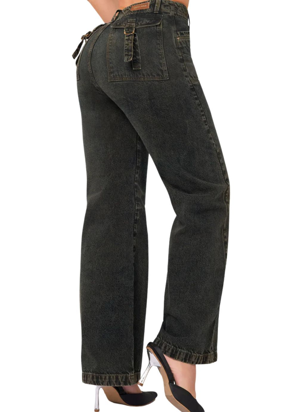Acid Wash Signature Straight Pants