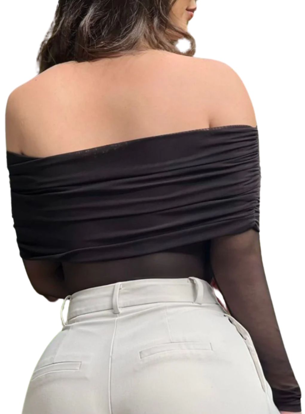 Bella Off Shoulder Tull Bodysuit