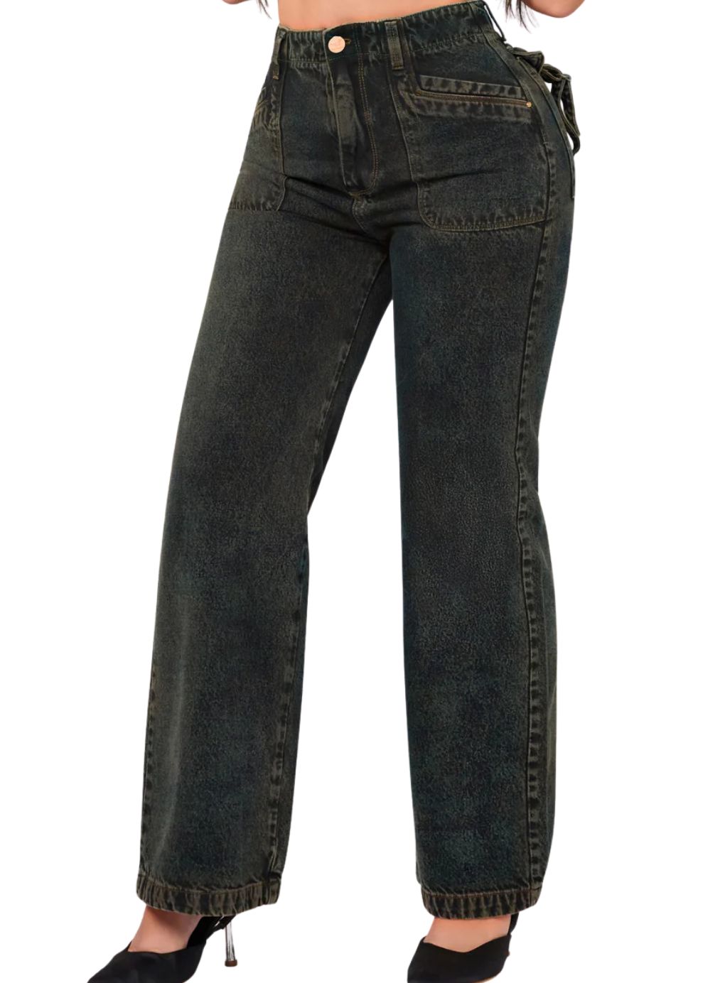 Acid Wash Signature Straight Pants