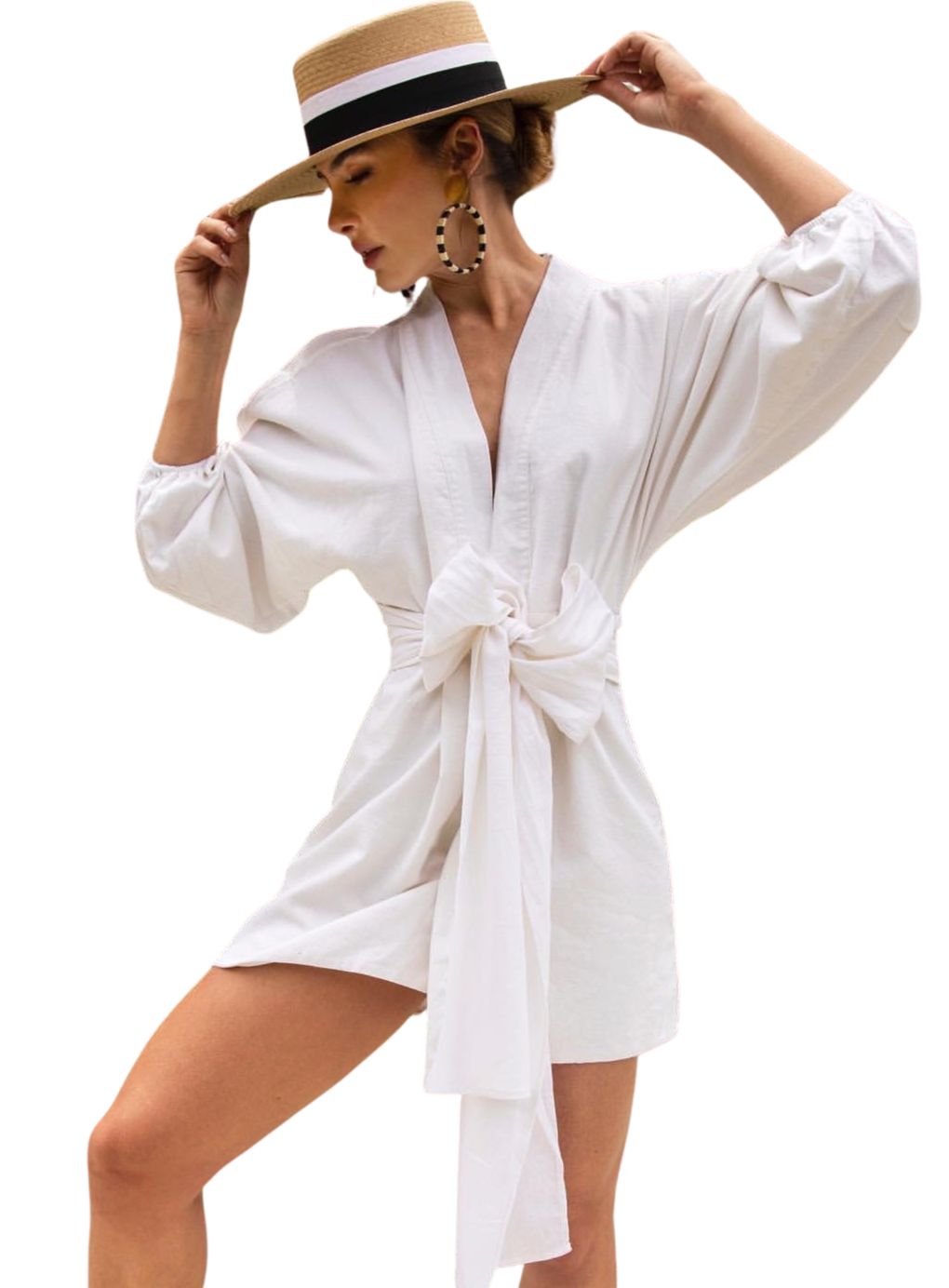 Celia Linen Kimono Dress