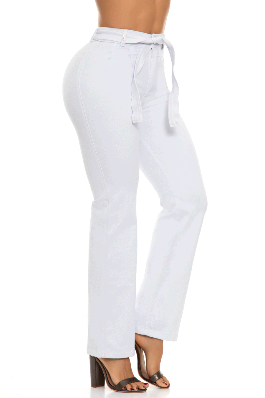 White Straight-Leg Denim Trousers