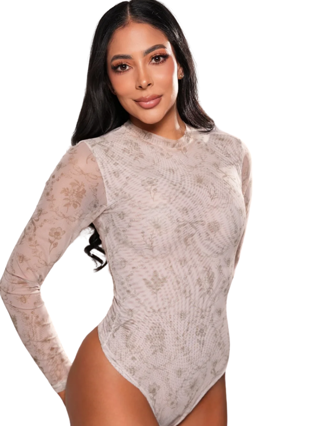 Amelie Floral LS Tull Bodysuit