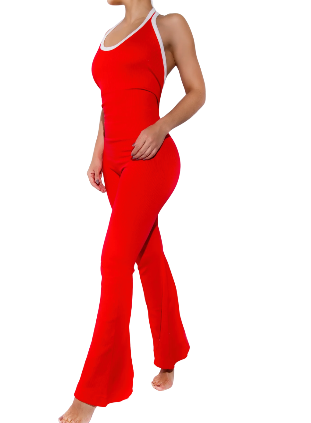 High Neck Scrunched Jumpsuit