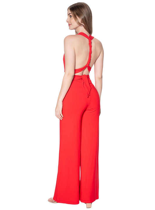 Casual V-Neck Jumpsuit