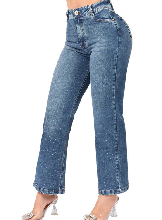 Nova Rhinestone Straight Jeans