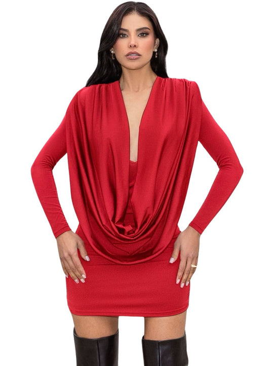 Lola Plunge Gathered Dress