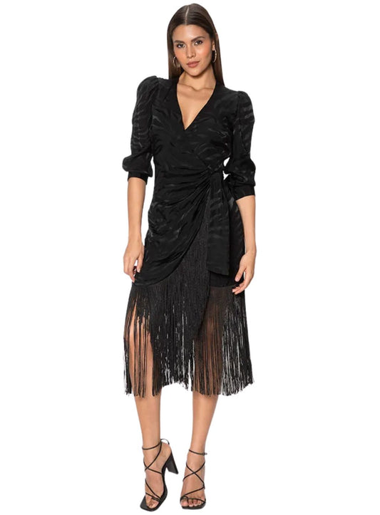 Spain Fringed Midi Dress