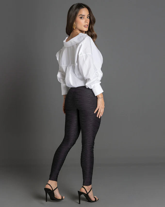 Strong Tummy Control Leggings with Ribbed Texture