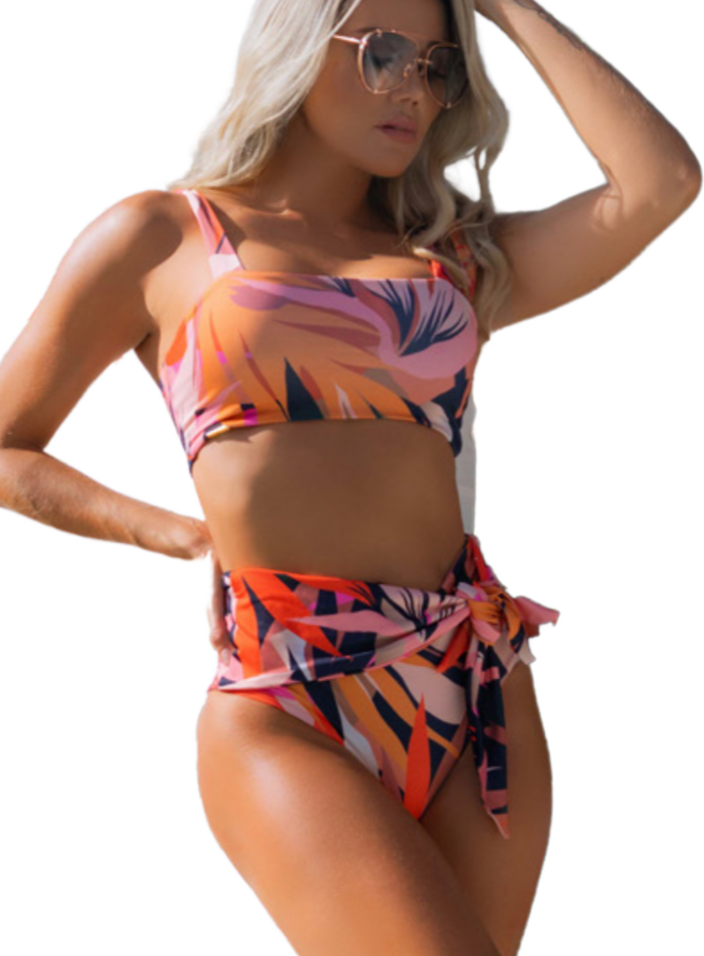 Tropical Orange Bikini Set